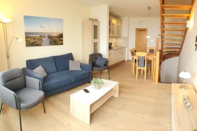 Hus Strandkieker - Tolles Maisonette-Apartment mit Meerblick und Balkon in Deichlage an der Nordsee