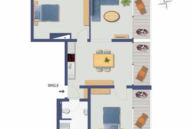 BUE - Haus Inseltörn - 108 Balk 3-Raum -700500-