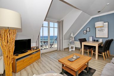 Meeresblick - 2-Zimmer-Wohnung mit Balkon für bis zu 4 Personen und Hund
