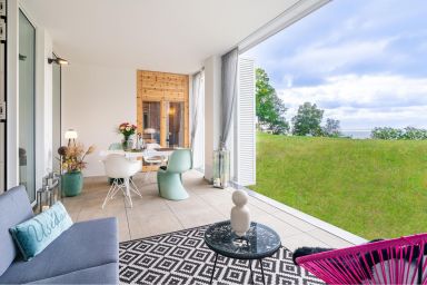 Apartment Edelweiss mit Sauna, Terrasse und privaten Zugang zum Haff - Moderne Ferienwohnung mit Sauna & Garten – naturnah, komfortabel & stilvoll
