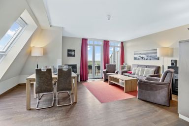 Resort Deichgraf - Tolle, ruhige Ferienwohnung in Strandnähe mit Sauna, Meerblick und zwei Balkonen