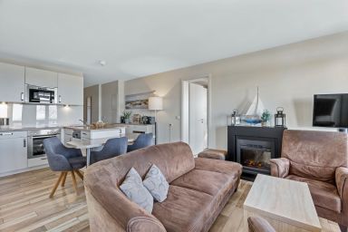 Resort Deichgraf - Tolle Ferienwohnung in Strandnähe mit Sauna, Strandkorb u. Balkon mit Meerblick