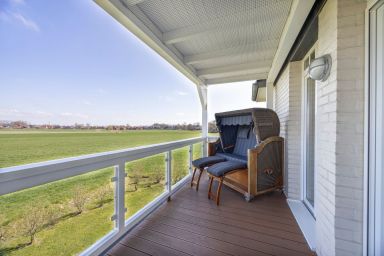 Resort Deichgraf - Strandnahe Ferienwohnung mit Sauna, tollem Balkon mit Strandkorb und Landblick