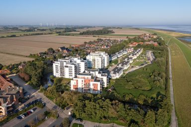 NordseeResort Friesland - Apartment mit privater Sauna und tollem Balkon an der Graft mit Blick zum Deich!