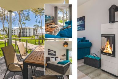Ferienwohnung Meerzeit - Wunderschönes Appartement am Stettiner Haff mit Balkon, Sauna und Blick ins Grüne