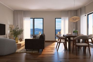 Portside - Wellness mit Hafen-Panorama: Ihr exklusives Premium - Apartment für 4 Personen mit privater Sauna und eigenem Jacuzzi
