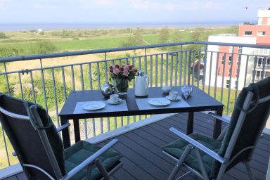 48.5.N Waterkant - moderne, hochwertige Ferienwohnung, Sauna, großer Balkon, Meerblick, Strandnah