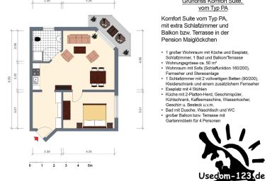 c) Pension Maiglöckchen - 3) Komfort Suite PA0918 (2RaumAppartement)