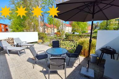 Anna**** Whg1 Brinkmannhaus 4-Sterne - praktisch fast am Strand, Terrasse, Grill