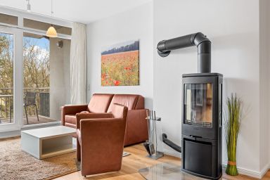 DünenResort Binz - Schickes, strandnahes Ostseeapartment mit Balkon, Kaminofen und Fußbodenheizung