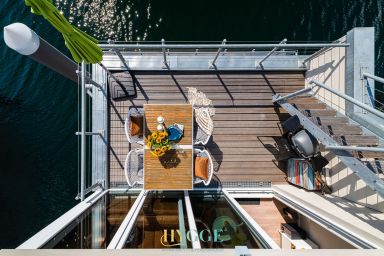 Schwimmendes Ferienhaus Hygge Olpenitz - Schwimmends Ferienhaus Sauna/Bootsanleger/Dachterrasse
