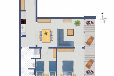 BUE - Haus Inseltörn - 107 Balk 3-Raum -700500-