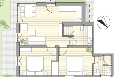 Ferienwohnung Muschel im Ostsee-Domizil Sandburg - Ferienwohnung Muschel