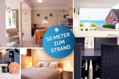 Gemütliche Ferienwohnung mit Meerblick und Terrasse - Nur 50 Meter zum Strand inkl. Parkplatz und Fahrradunterstellplatz