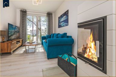 Ferienwohnung Meerzeit - Wunderschönes Appartement am Stettiner Haff mit Balkon, Sauna und Blick ins Grüne
