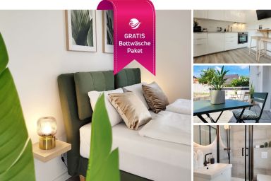 Romantische FeWo am Hafen mit gratis Bettwäsche-Paket und Terrasse - Gemütliche Ferienwohnung "Hafenjuwel" für 2 direkt am Wasser