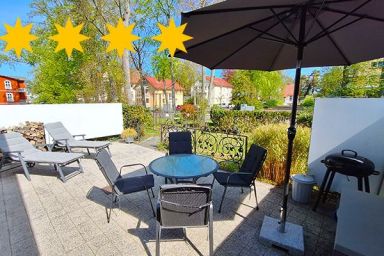 Anna**** Whg1 Brinkmannhaus 4-Sterne - praktisch fast am Strand, Terrasse, Grill