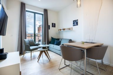 Krusespeicher - Hübsches Apartment mit Balkon, Hafenblick und Saunanutzung in erstklassiger Lage