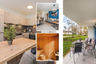 Otterhöhle - Modernes Appartement am Stettiner Haff mit Sauna und Gartenblick – stilvoll & ruhig gelegen