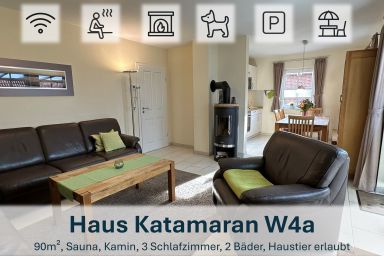 Haus Katamaran -Typ 1 - Nordseebad Burhave - Katamaran-Typ1 #4a mit Sauna und Kaminofen
