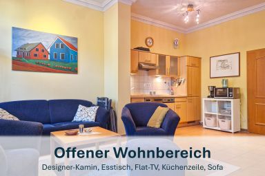 Zinnowitz, Kaiserhof WG 1 mit  Kamin - Zinnowitz, Villa Kaiserhof, WG1