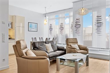 DünenResort Binz - Tolles Penthouse mit Dachterrasse und Meerblick, Strandkorb, Kamin und Sauna!