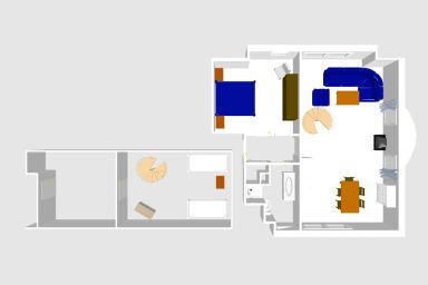 Landhaus mit Reetdach am Teich - Ferienwohnung mit Balkon 0G 1