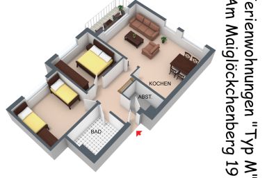 Am Maiglöckchenberg 1906 (Drei-Raum-Wohnung) - Drei-Raum-FeWo Typ M06