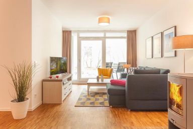 DünenResort Binz - Schönes Apartment mit Südterrasse, Kaminofen & Fußbodenheizung - 150m zum Strand