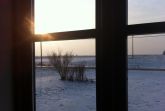 Ausblick aus dem Fenster. Blick aus dem Wohnzimmer