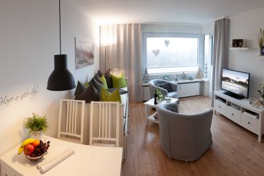 Ferienwohnung Nordlicht inklusive Strandkorb an der Förde - Ferienwohnung Nordlicht mit Meerblick
