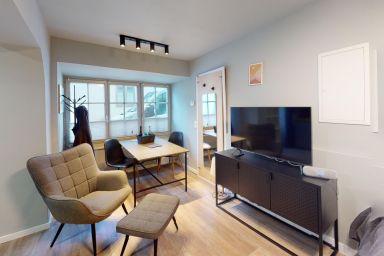 Sylter Glanz - Modern ausgestattetes  1-Raum Appartement für bis zu zwei Personen und einen Hund.