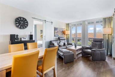 Resort Deichgraf - Strandnahe Ferienwohnung mit Sauna und tollem, überdachtem Balkon mit Deichblick