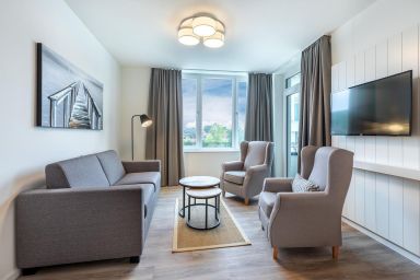 Godewindpark - Komfortables Apartment mit überdachtem Balkon und Wellnessbereich in Travemünde