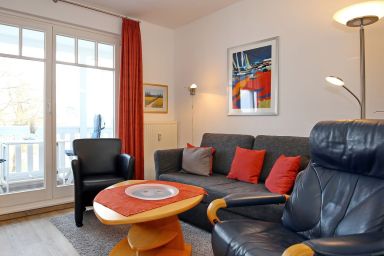 Meeresblick - 2-Zimmer-Wohnung für bis zu 3 Personen mit Balkon und seitlichem Meerblick