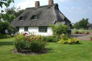 Kleines historisches  Reetdachhaus auf altem Deich