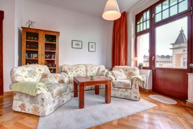 Ahlbeck, Villa Medici - seitlicher Meerblick - Medici-Sonnenbalkon WG6