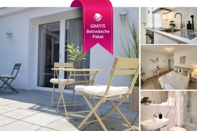 Charmantes Appartement am Hafen mit gratis Bettwäsche-Paket und Terrasse - Hafenappartement "ANKER" mit Terrasse + Gratis Bettwäsche-Paket