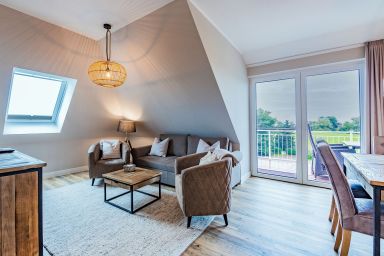 Ferien auf Krautsand GmbH - Elbaussicht Appartement D4 R2 - Balkon mit Elbblick