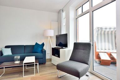 Aparthotel Anna Düne - Modernes Apartment am Strand mit großartigem Meerblick, Balkon und Strandkorb!