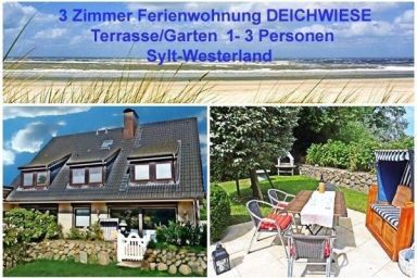 3-Zimmer Ferienwohnung DEICHWIESE mit Garten auf Sylt - Westerland
