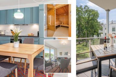 Haffblick 1 - Moderne Ferienwohnung mit Balkon, Sauna und Gartenblick am Stettiner Haff