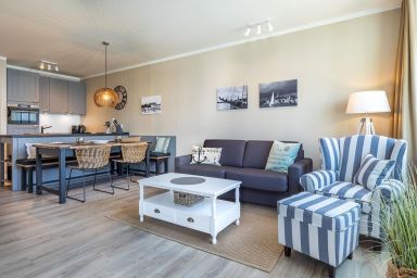 Ferienwohnungen am Godewindpark Travemünde - Modernes Apartment in Strandnähe mit Balkon, Sauna und privatem Parkplatz