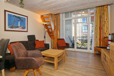 Meeresblick - 2-Zimmer-Ferienwohnung mit Balkon & Hund– strandnah für bis zu 4 Personen